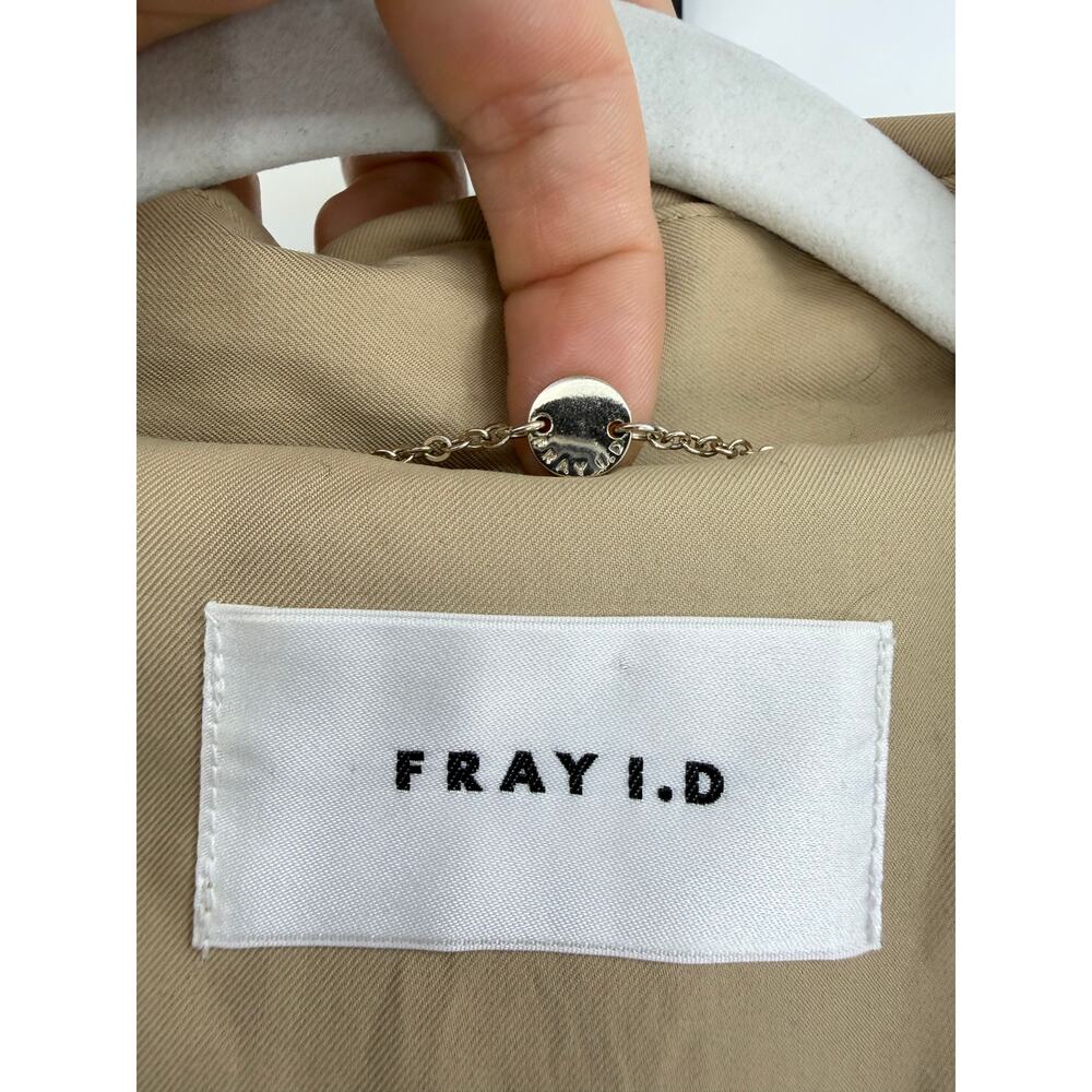 FRAY I.D Double Breasted Trench Coat Oversized Mix Pattern Japanese Minimalism S - Picture 4 of 16